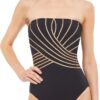 Maillot de bain Gottex bandeau une pièce noir or femme-0