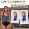 Maillot de bain une pièce Gottex Noir V-neck surplice femme-7