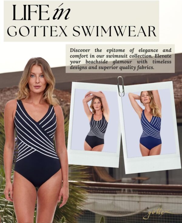 Maillot de bain une pièce Gottex Noir V-neck surplice femme-7