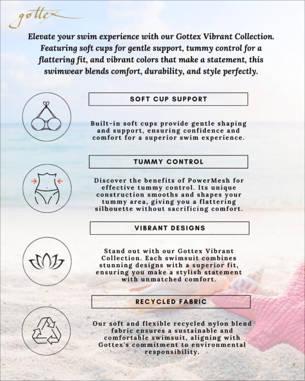 Maillot de bain une pièce Gottex Noir V-neck surplice femme-5