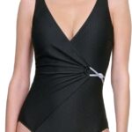 Maillot de bain Gottex une pièce col carré contrôle ventre-0