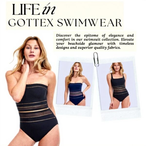 Maillot de bain Gottex une pièce noir doré bretelles