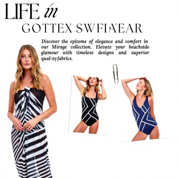 Maillot de Bain Recyclé Gottex Encolure Carrée Femme Bleu