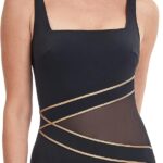 Maillot de bain une pièce Gottex Onyx Noir Doré Femme-0