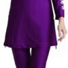 Burkini WOWDECOR maillot bain islamique modeste polyester-1